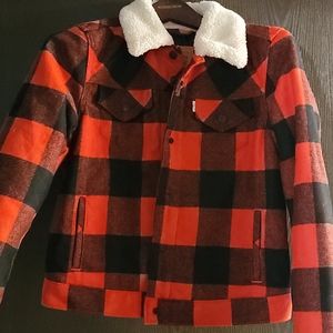 Buffalo plaid red and black Levi Strauss jacket